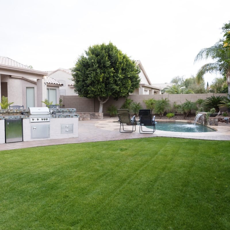 A beautiful backyard on a home in Arizona.